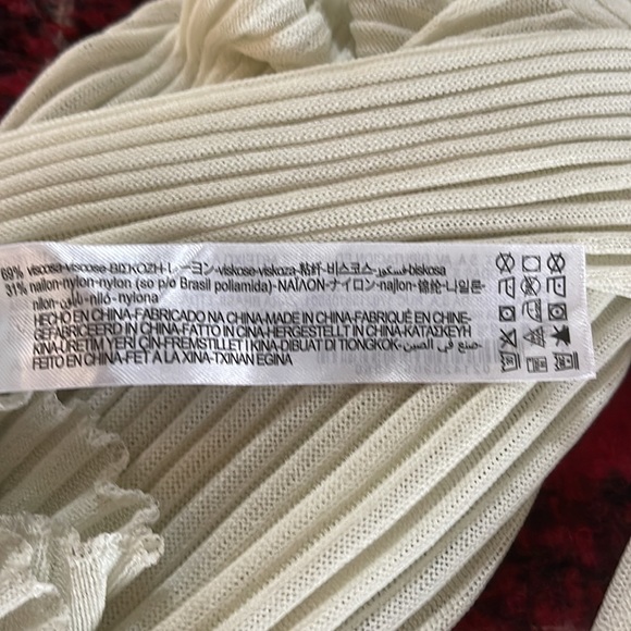 NWOT Zara Cream Ribbed Bodycon Maxi Dress - Picture 7 of 7